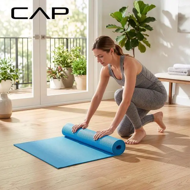 Alt view image 6 of 7 - Barbell HHY-CF004B Fitness Yoga Mat, Blue, Original version