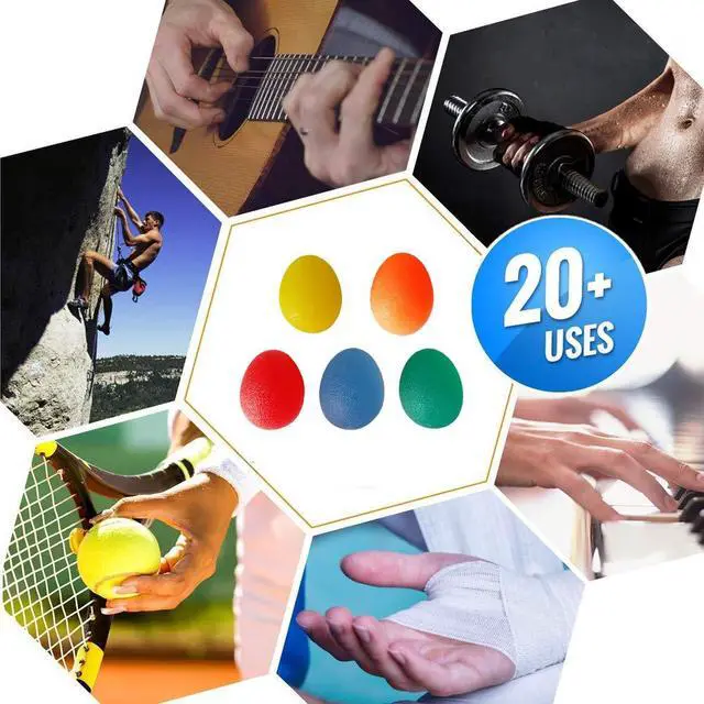 Alt view image 7 of 7 - Squeeze Balls for Hand Therapy, Exercise, Arthritis - Grip Strengthener Occupational Equipment for Finger, Wrist, Carpal Tunnel, Pain Relief, Stress - Resistance Strength Squeezing Egg Trainer