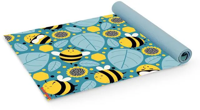 Main image of Kids Yoga Mat - Yoga Mats for Kids, Home Workout, Travel, Fitness, Pilates, Stretching, Sturdy Non-Slip Exercise Mat for Toddlers, Size 60 x 24, 3mm Thick Free of Toxic Phthalates