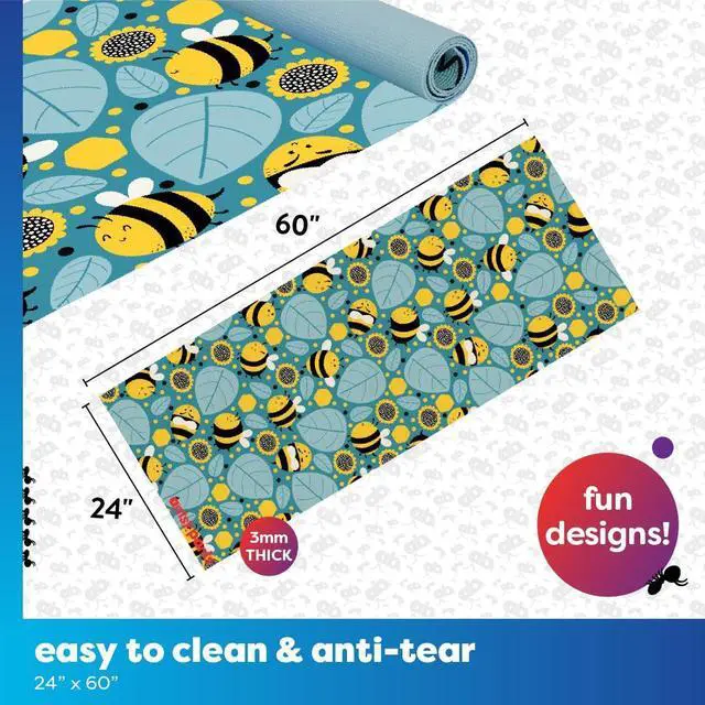 Alt view image 6 of 7 - Kids Yoga Mat - Yoga Mats for Kids, Home Workout, Travel, Fitness, Pilates, Stretching, Sturdy Non-Slip Exercise Mat for Toddlers, Size 60 x 24, 3mm Thick Free of Toxic Phthalates