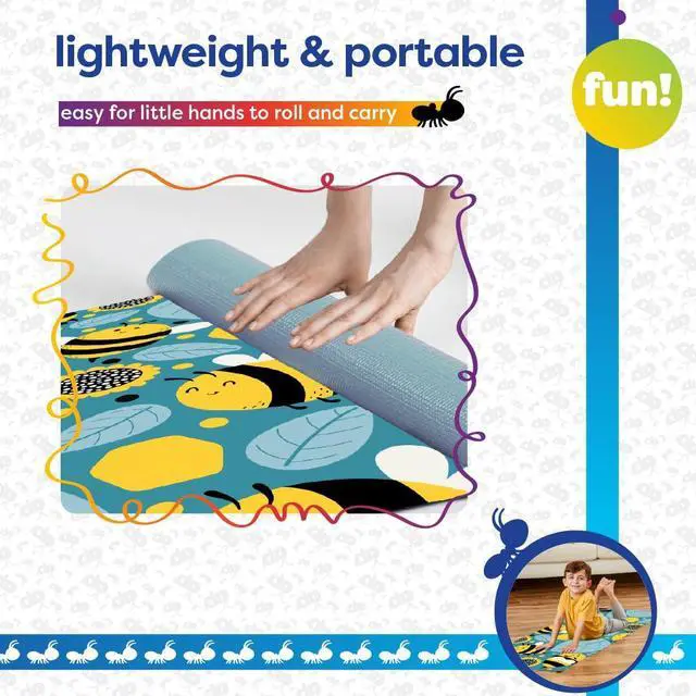Alt view image 7 of 7 - Kids Yoga Mat - Yoga Mats for Kids, Home Workout, Travel, Fitness, Pilates, Stretching, Sturdy Non-Slip Exercise Mat for Toddlers, Size 60 x 24, 3mm Thick Free of Toxic Phthalates