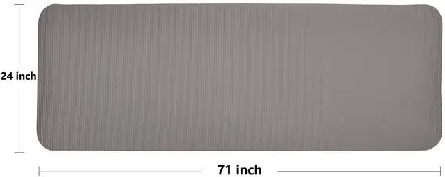 Alt view image 5 of 7 - All Purpose 1/2-Inch Extra Thick High Density Anti-Tear Exercise Yoga Mat and Knee Pad with Carrying Strap, Gray