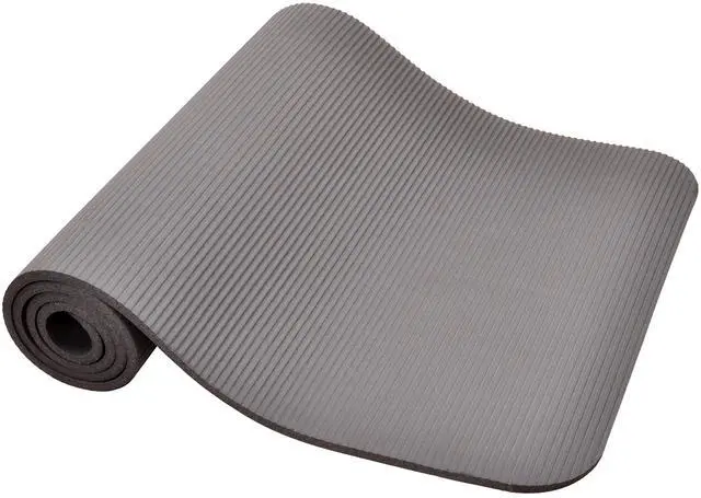 Alt view image 7 of 7 - All Purpose 1/2-Inch Extra Thick High Density Anti-Tear Exercise Yoga Mat and Knee Pad with Carrying Strap, Gray