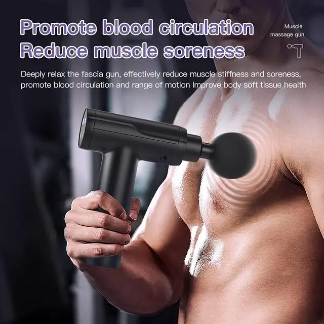 Alt view image 6 of 7 - Rexin Scisfuture Massage Gun - Deep Tissue Percussion Massage with 6 Heads, 20 Speeds for Athletes, Relieves Sore Muscles