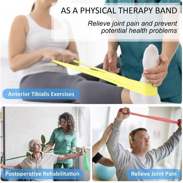 Alt view image 6 of 6 - Resistance Bands for Physical Therapy, Working Out Bands, Latex Free Elastic and Exercise Bands Set for Stretching, Suitable for Rehab, Yoga, Pilates, Gym, Home Exercise (Five Colors)