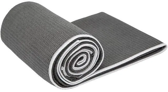Main image of Stickyfiber Hot Yoga Towel - Silicone Backed Yoga Mat-Sized, Absorbent, Non-Slip, 24" x 72" Bikram, Gym, and Pilates - (Gray, Standard)