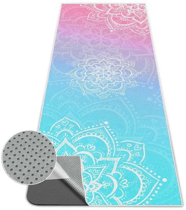 Main image of Yoga Towel,Absorbent Yoga Mat Towel for Hot Yoga Non Slip,Stylish Prints,Ideal for Workouts,Hot Yoga,Bikram,Pilates Equipment,72 x 27 in,Gradient Mandala