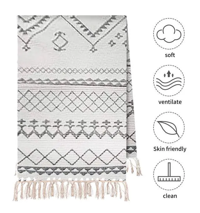 Alt view image 4 of 7 - Handmade Organic Yoga Mat made with Organic Cotton Yoga Mat - Non Slip Hand-Woven Foldable Yoga Rug Provides Excellent Comfort, Traction & Support for Indoor & Outdoor Use - 24 x 72 Inches