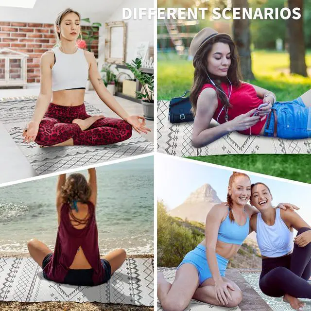 Alt view image 5 of 7 - Handmade Organic Yoga Mat made with Organic Cotton Yoga Mat - Non Slip Hand-Woven Foldable Yoga Rug Provides Excellent Comfort, Traction & Support for Indoor & Outdoor Use - 24 x 72 Inches