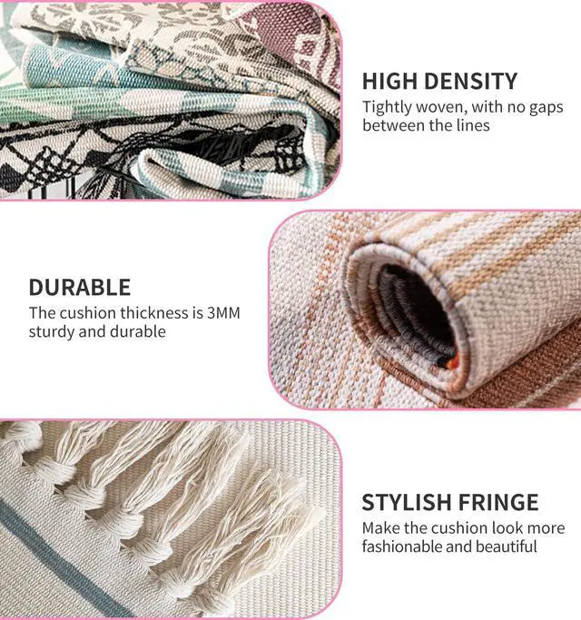 Alt view image 6 of 7 - Handmade Organic Yoga Mat made with Organic Cotton Yoga Mat - Non Slip Hand-Woven Foldable Yoga Rug Provides Excellent Comfort, Traction & Support for Indoor & Outdoor Use - 24 x 72 Inches