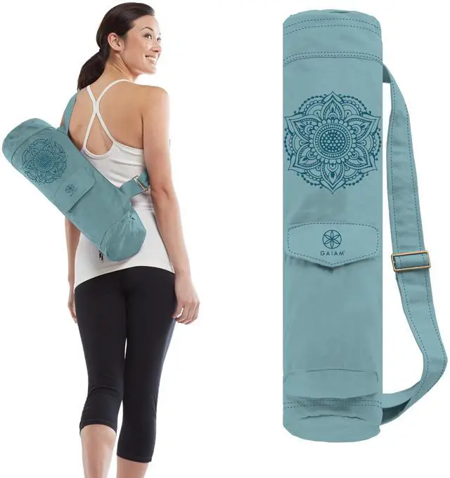 Main image of Cargo Yoga Mat Bag, Full-Zipper Yoga Mat Carrier with Adjustable Strap, Front & Exterior Phone Pocket with Earbuds Slit, Stylish & Functional Fitness Mat Holder for Women & Men