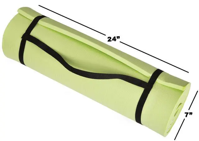 Alt view image 5 of 6 - Extra Thick Yoga Mat- Non Slip Comfort Foam, Durable Exercise Mat For Fitness, Pilates and Workout With Carrying Strap By Fitness (Green)