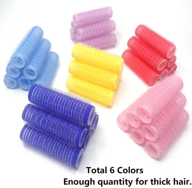 Alt view image 4 of 6 - 36PCS Self Grip Small Hair Curlers Heatless Roller Hair Curlers Pro Salon Hairdressing Curler DIY Curly Hairstyle Hair Rollers Tools Rat Tail Comb for Women Medium Short Hair(0.8 x 2.4 Inch)