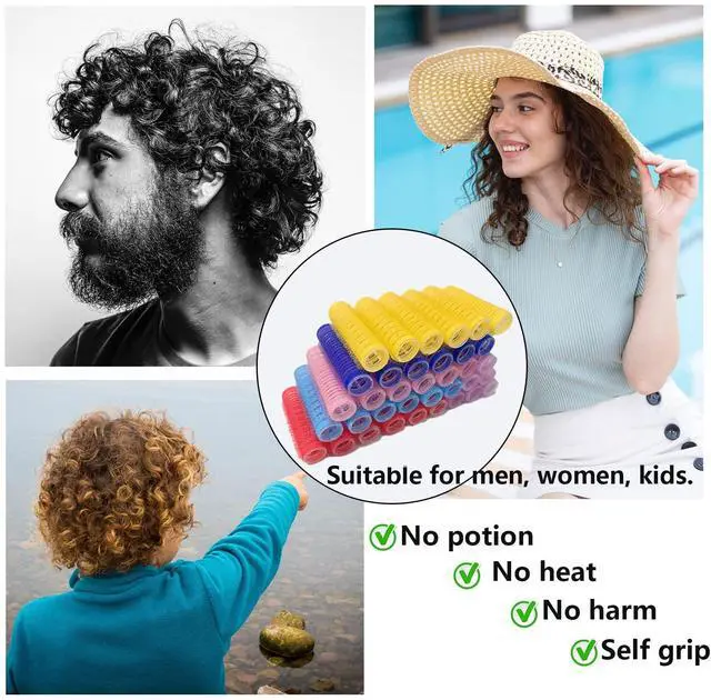 Alt view image 5 of 6 - 36PCS Self Grip Small Hair Curlers Heatless Roller Hair Curlers Pro Salon Hairdressing Curler DIY Curly Hairstyle Hair Rollers Tools Rat Tail Comb for Women Medium Short Hair(0.8 x 2.4 Inch)