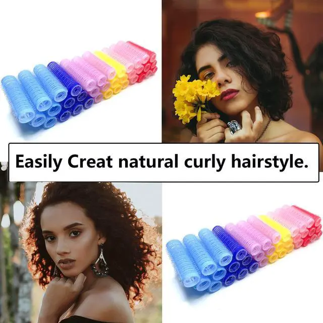 Alt view image 6 of 6 - 36PCS Self Grip Small Hair Curlers Heatless Roller Hair Curlers Pro Salon Hairdressing Curler DIY Curly Hairstyle Hair Rollers Tools Rat Tail Comb for Women Medium Short Hair(0.8 x 2.4 Inch)