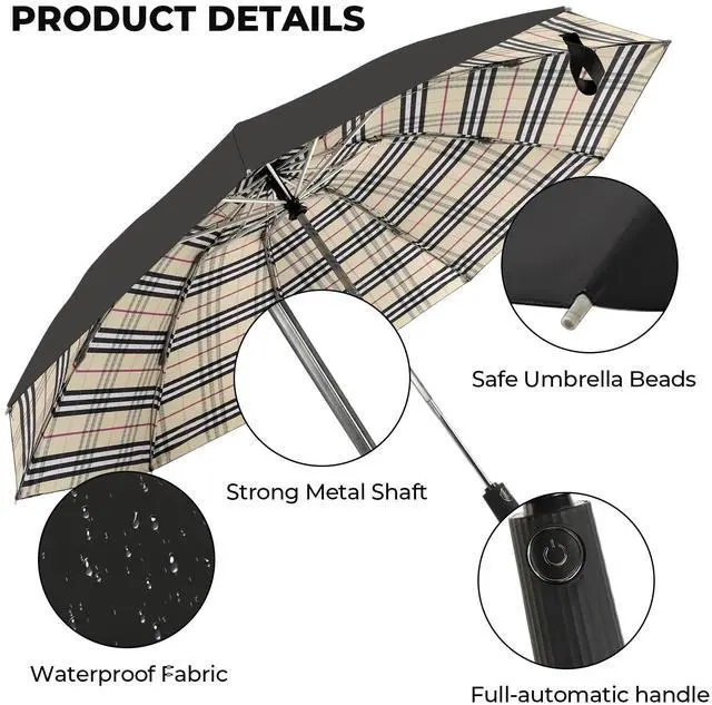 Alt view image 2 of 7 - Compact Inverted Travel Umbrella, Automatic Open Close, 9-Rib 46 Inch Windproof Umbrella, Waterproof Teflon-Coated UPF 50+, Portable Umbrellas for Men, Women, Travel, and Daily Use
