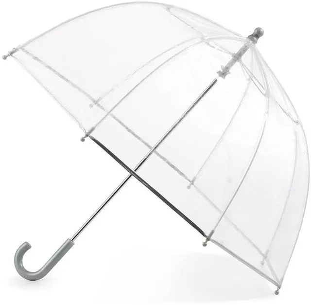 Main image of Children's Dome Bubble Rain Umbrella, Kids, Clear, Fiberglass Frame, Windproof, Lightweight, Stick, Full 36 Inch Arc