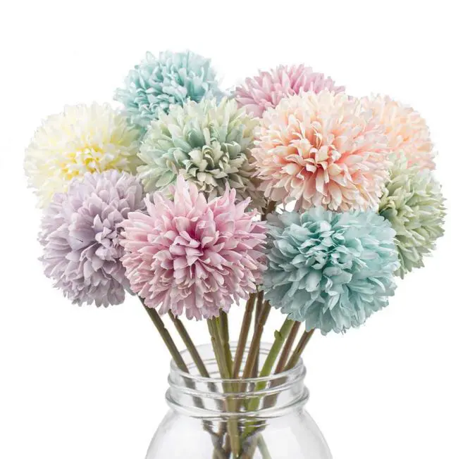 Alt view image 2 of 7 - 12 Pcs Artificial Flowers Multicolor Silk Hydrangea Fake Flowers Bridal Wedding Bouquet for Home Office Party Wedding Decoration