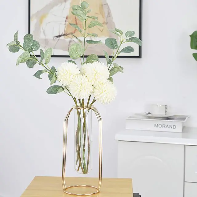 Alt view image 4 of 7 - 12 Pcs Artificial Flowers Multicolor Silk Hydrangea Fake Flowers Bridal Wedding Bouquet for Home Office Party Wedding Decoration