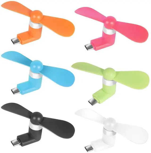 Main image of Mini Cell Phone Fan - Colorful Powerful Fan Compatible for iPhone, iPad, Android Smartphone,Tablet - Cell Phone Summer Accessories - (6-Pack)