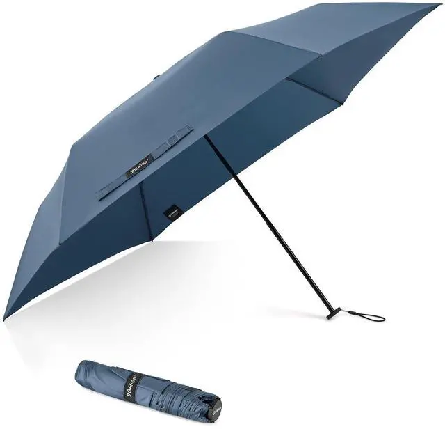Main image of Travel Umbrella Compact Ultralight Carbon Fiber Super Slim Small Mini UV Sun Umbrellas - Weighs Only 4 oz (Navy Blue)