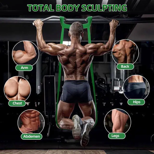 Alt view image 3 of 6 - Resistance Bands for Working Out, 5-Level Pull Up Assist Bands Set with Door Anchor, Workout for Women and Men, Exercise Bands,Training, Plasticity, Physical Therapy at Home/Gym