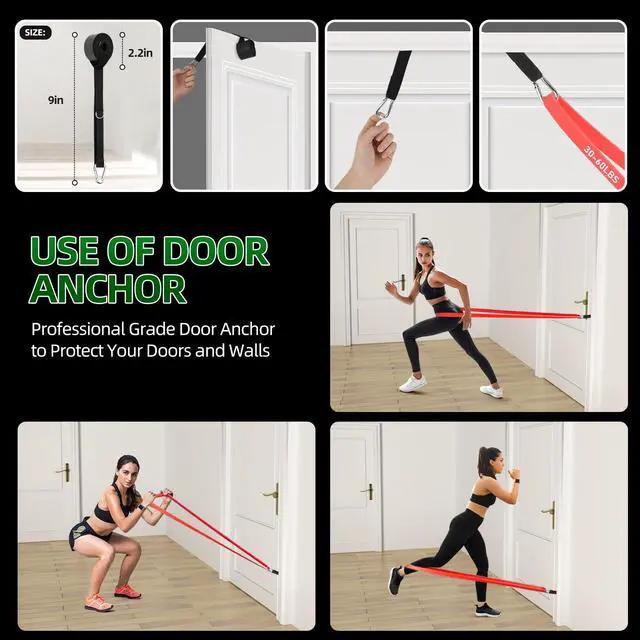 Alt view image 4 of 6 - Resistance Bands for Working Out, 5-Level Pull Up Assist Bands Set with Door Anchor, Workout for Women and Men, Exercise Bands,Training, Plasticity, Physical Therapy at Home/Gym