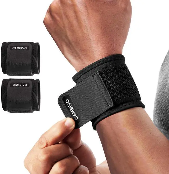 Main image of Wrist Wraps for Men and Women 2 Pack, Adjustable Compression Wrist Brace for Carpal Tunnel, Wrist Support, Pain Relief, Lifting Straps Wrist Bands for Fitness, Weightlifting, Gym Workout