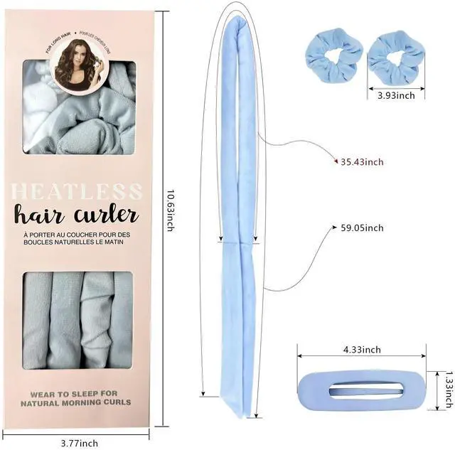 Alt view image 4 of 5 - No Heat Hair Curlers to Sleep In,Heatless Curls Set,Overnight Curling Rod Headband for Long Hair Rollers (Beige)