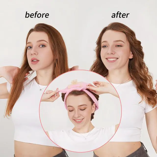 Alt view image 5 of 5 - No Heat Hair Curlers to Sleep In,Heatless Curls Set,Overnight Curling Rod Headband for Long Hair Rollers (Beige)