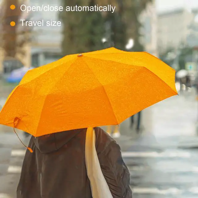 Alt view image 2 of 7 - Windproof Travel Compact Umbrella-Automatic Umbrellas for Rain-Compact Folding Umbrella, Travel Umbrella Compact, Small Portable Windproof Umbrellas for Men Women Teenage. (Orange)