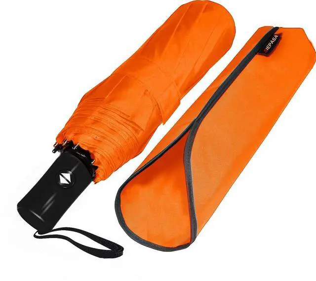Alt view image 6 of 7 - Windproof Travel Compact Umbrella-Automatic Umbrellas for Rain-Compact Folding Umbrella, Travel Umbrella Compact, Small Portable Windproof Umbrellas for Men Women Teenage. (Orange)