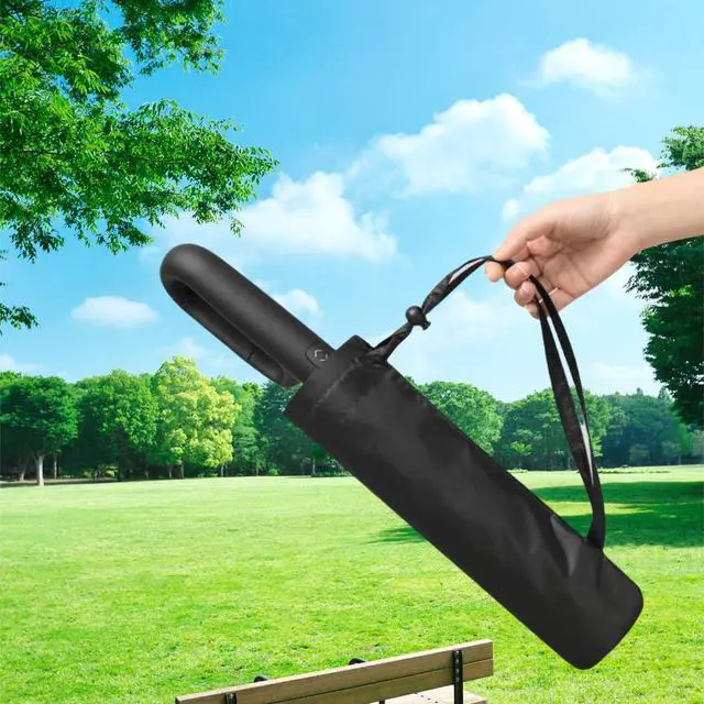 Alt view image 6 of 7 - Foldable Umbrella for Travel,42inch 10 Ribs Heavy Duty Automatic Open Shut Umbrella with Comfortable Carabiner Handle for Men Women Rain Sun Windproof Loop Buckle Parasol Black
