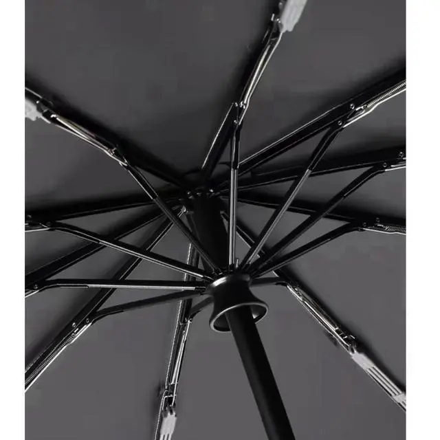Alt view image 5 of 7 - Foldable Umbrella for Travel,42inch 10 Ribs Heavy Duty Automatic Open Shut Umbrella with Comfortable Carabiner Handle for Men Women Rain Sun Windproof Loop Buckle Parasol Black