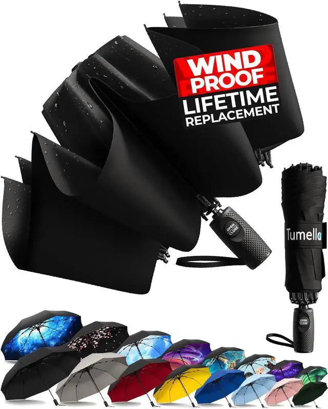 Main image of Inverted Windproof Umbrella, Large, Strong, Light, Portable, Automatic Reverse Folding Rain Umbrella, Durable Premium Grip, Fits Car & Backpack