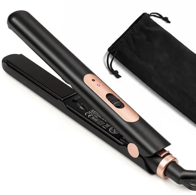 Main image of Small Flat Iron 0.7 Inch Mini Hair Straightener and Curler 2 in 1, 30S Heat-up, Dual Voltage Travel Curling Iron, for Short Hair, Bangs, Pixie Cut, Beard