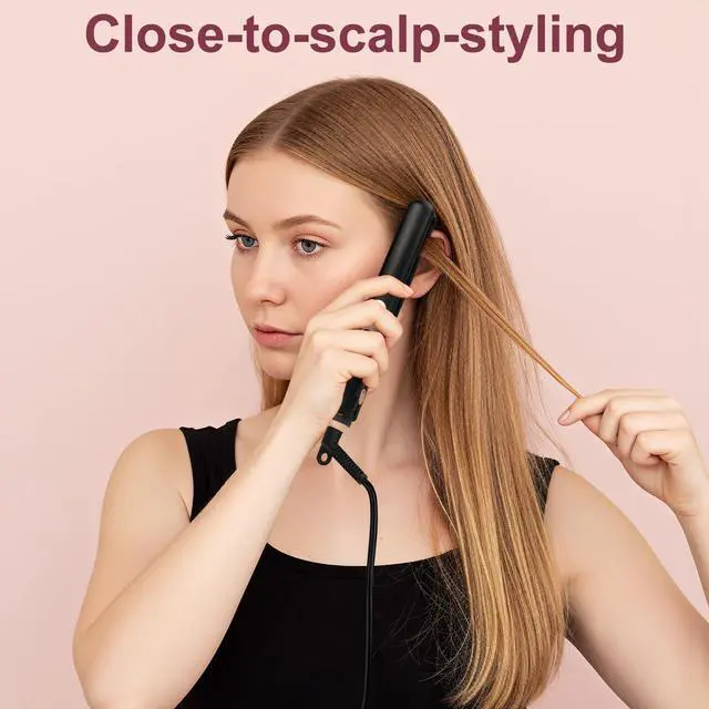 Alt view image 6 of 7 - Small Flat Iron 0.7 Inch Mini Hair Straightener and Curler 2 in 1, 30S Heat-up, Dual Voltage Travel Curling Iron, for Short Hair, Bangs, Pixie Cut, Beard