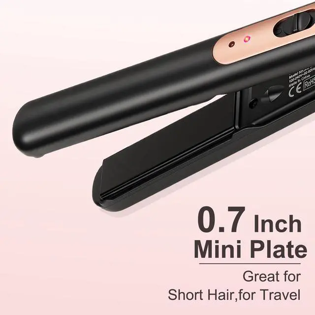 Alt view image 3 of 7 - Small Flat Iron 0.7 Inch Mini Hair Straightener and Curler 2 in 1, 30S Heat-up, Dual Voltage Travel Curling Iron, for Short Hair, Bangs, Pixie Cut, Beard