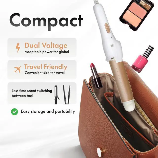 Alt view image 7 of 7 - 2-in-1 Ceramic Hair Curler & Straightener Flat Iron Curler Professional Dual-Purpose Hair Styling Tool, 1.18' Curling Volume, 160-200C Heat, Fast Heating, 6 ft Cord, for Long Short Hair