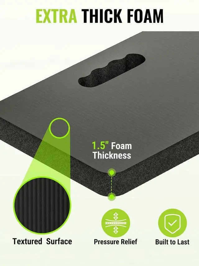 Alt view image 6 of 7 - Extra Thick Kneeling Pad, Soft NBR Foam Cushioning for Knee, Large Foam Kneeler Mat for Gardening, Bathing Baby, Exercise, Workout Supplies, 17.5 x 11 x 1.5 in, Black