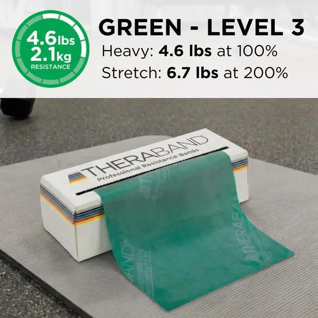 Alt view image 3 of 7 - Resistance Bands, Workout Band, Exercise, Physical Therapy, Green