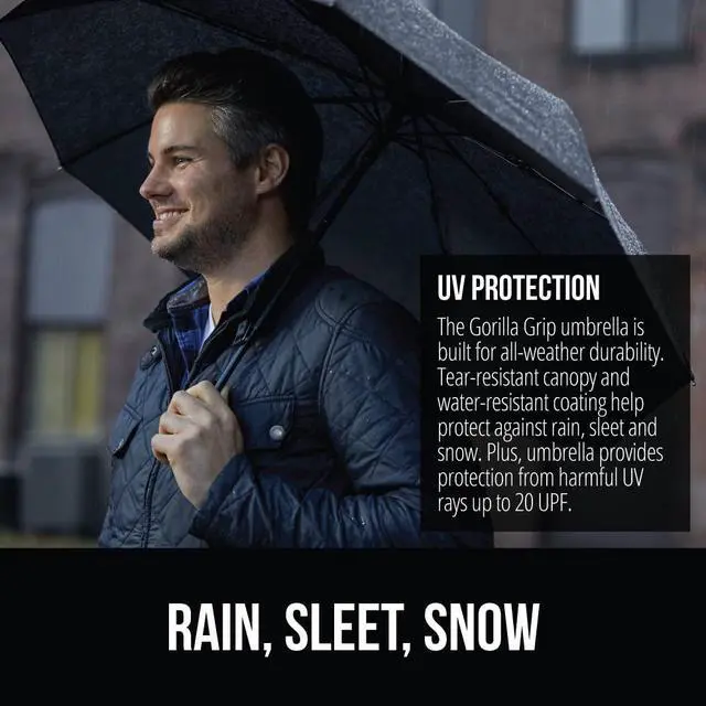 Alt view image 3 of 7 - Compact Travel Size Umbrella for Rain, Sleek Design Fits Backpack, Purse and Carry On, Lightweight Under 1lb, One Click Open and Close, Wind Resistant, Durable Waterproof Quick Dry, Black