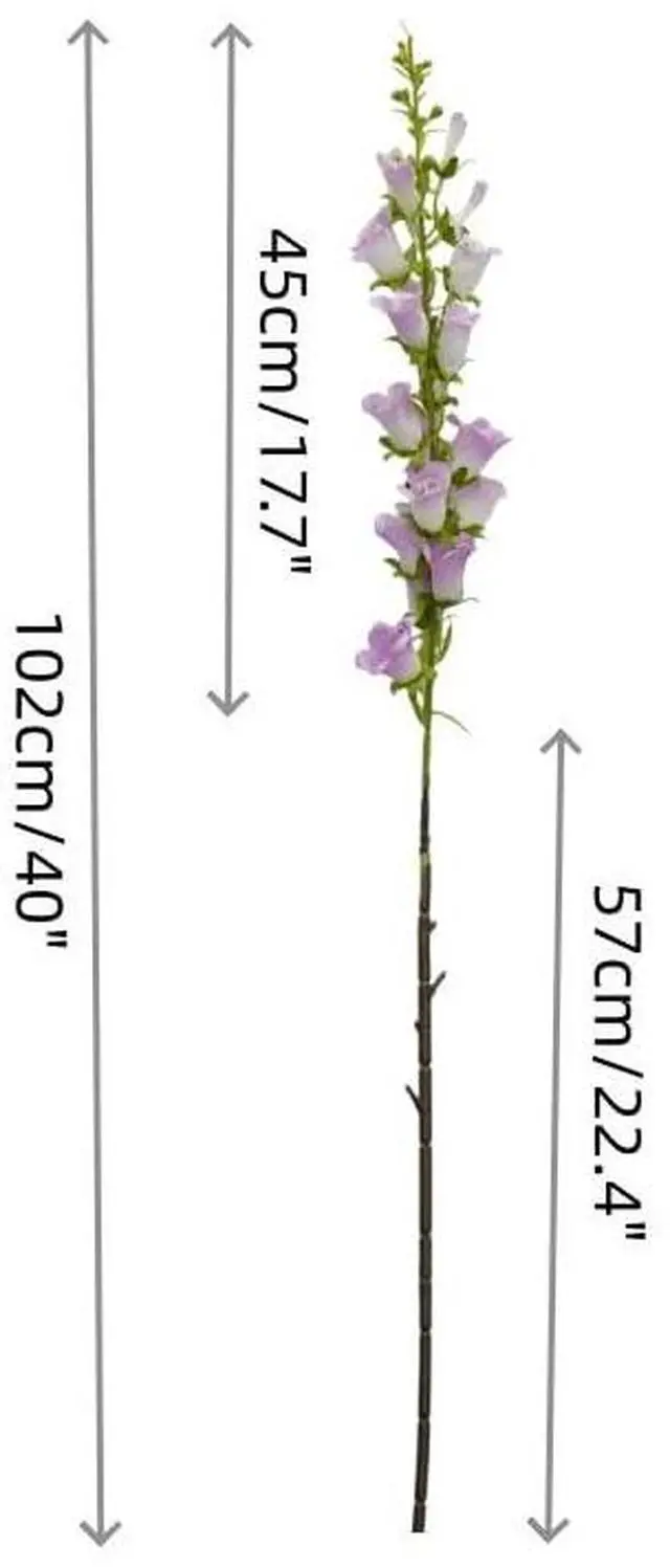 Alt view image 2 of 5 - Lily of The Valley Artificial Flowers,3Pcs 40" Bulk Fake Silk Bell Flowers Wind Chime Orchid with Long Stems,Large Faux Florals for Home, Garden, Wedding Decoration (Pinkish Purple)