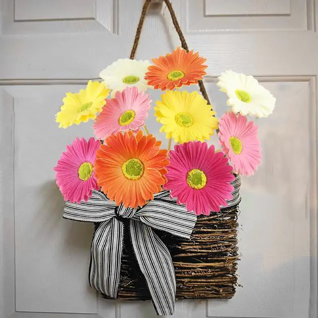 Alt view image 3 of 7 - 10 Pcs Artificial Gerbera Daisies Flowers Artificial Daisy Bouquet Fake Daisy Stems Faux Flowers Bulk Artificial Flowers Wildflowers Silk Flowers for Wedding Bridal Bouquet Party Home Kitchen