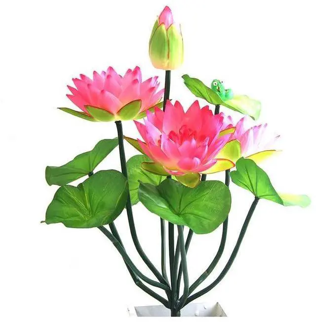 Alt view image 5 of 6 - 2 Bouquets Artificial Lotus Flowers,21" Real-Touch Water Lilies Tabletop Flower for Wedding,Party,Office,Home Indoor Outdoor Decoration