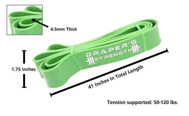 Alt view image 3 of 7 - Heavy Duty Resistance Stretch Loop Bands for Powerlifting Workout Exercise and Assisted Pull Ups 05. Green