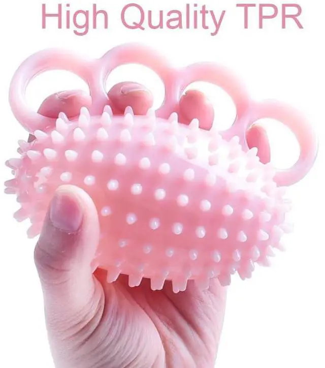 Alt view image 3 of 7 - Hand Exerciser Ball and Finger Stretcher, Hand Grip Strengthener Trainer, Squeeze Balls, Wrist Pain Relief (Pink)