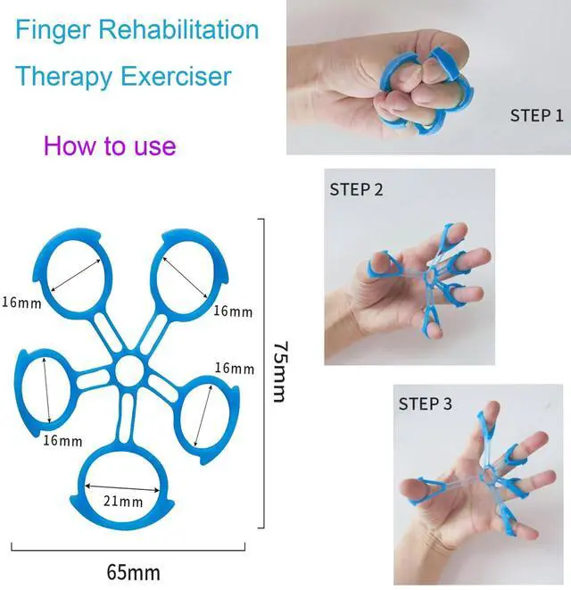 Alt view image 4 of 7 - Hand Exerciser Ball and Finger Stretcher, Hand Grip Strengthener Trainer, Squeeze Balls, Wrist Pain Relief (Pink)