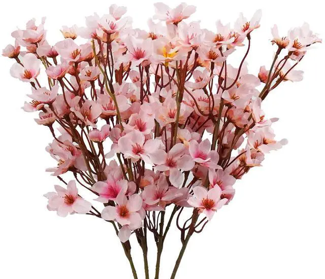Main image of 4Pcs Artificial Cherry Blossom Flower, Silk Peach Flowers Fake Plants Arrangement for DIY Garden Home Wedding Party Spring Decor, Pink