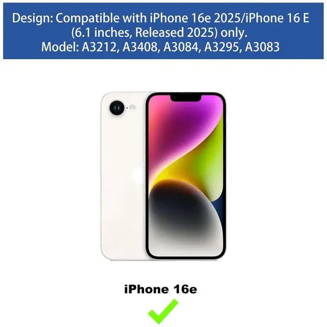 Alt view image 2 of 7 - Compatible with iPhone 16e Phone Case, iPhone 16E 2025 Belt Clip Case Holster with Screen Protector, Swivel Kickstand Holder, Slim Shockproof Slide Shell Pouch Cell Phone Cover-Black